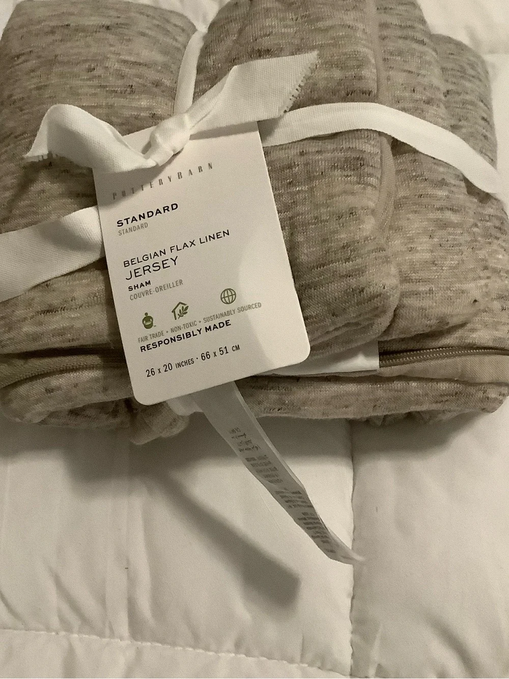 Bundle of 2 Pottery Barn Belgian flax linen jersey standard shams❤️❤️❤️❤️